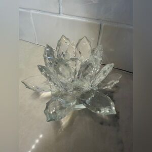Shannon Crystal Designs Of Ireland Handmade Crystal Lotus Flower Candle Holder